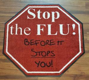 Stop Sign Flu Shot Mat
